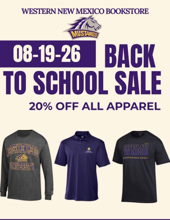 WNMU Bookstore Back to School Sale
